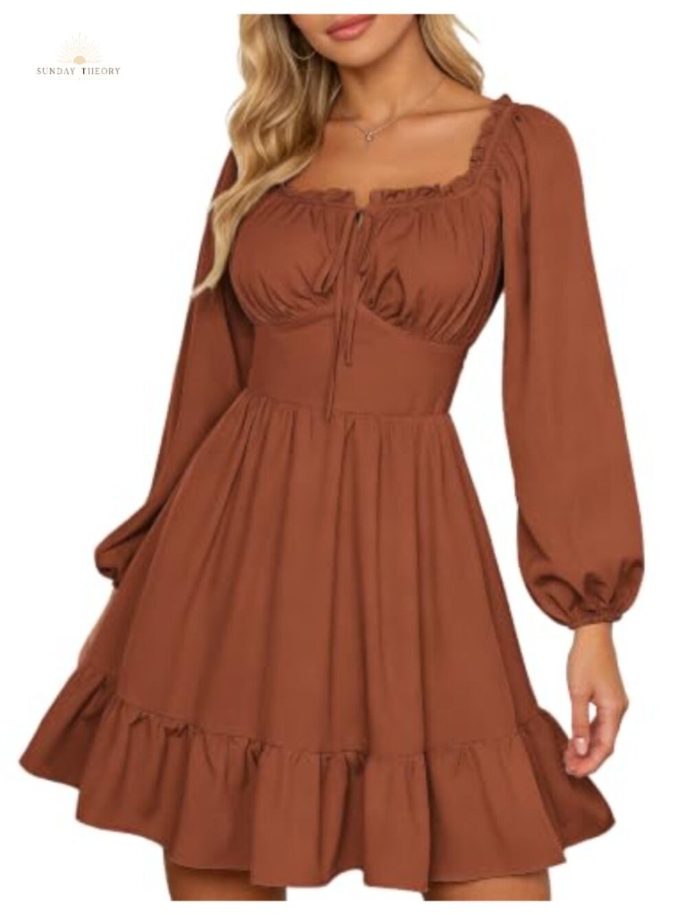 Renaissance Off Shoulder Corset Mini Dress Long Sleeve Milkmaid Style